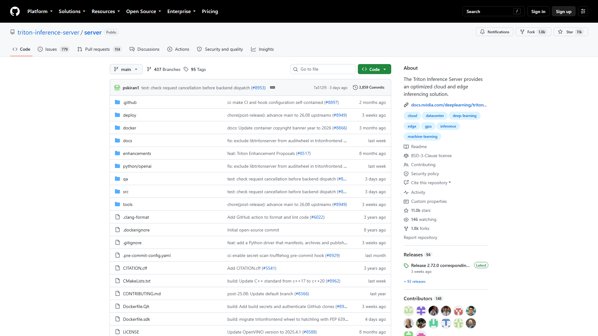 Triton Inference Server官网首页